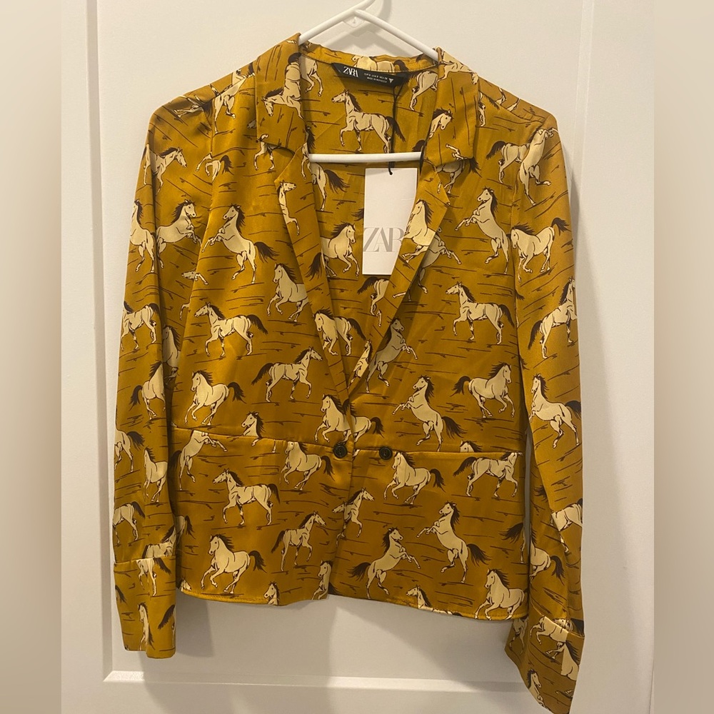 Zara Printed Satin Shirt